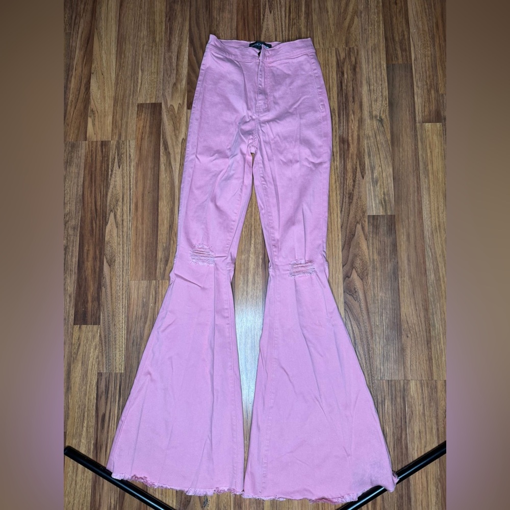 Fashion Nova Pink Flare Jeans
